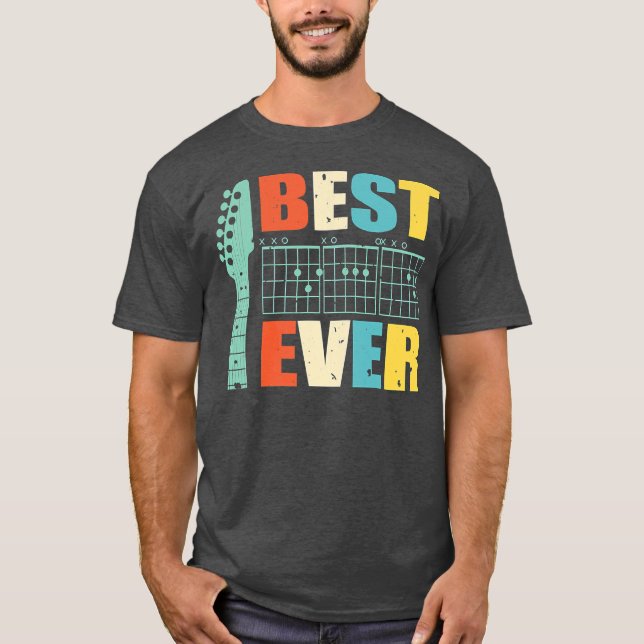 Camiseta Guitar Best Dad Ever Guitarist Funny Father's day (Frente)