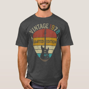 Camiseta Guitar Com Mais De 44 Anos, Presente, 44 Vintage 1