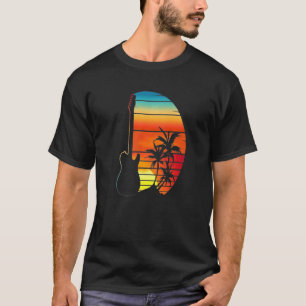Camiseta Guitar Cool Retro Apresenta Bonito Belo Adorável