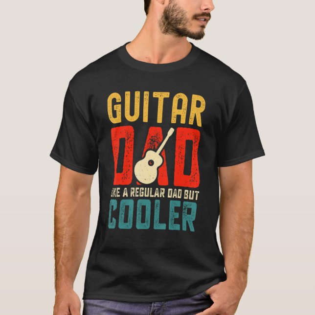 Camiseta Guitar Dad Like A Regular But Cooler  Retro Papa M (Frente)