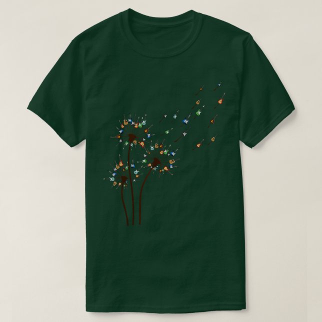 Camiseta Guitar Dandelion ama músico Guitarista Dandelion (Frente do Design)