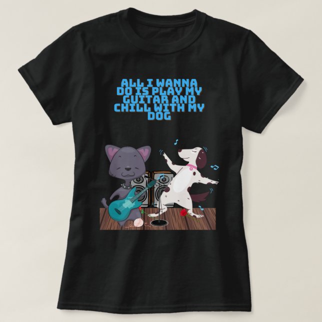 CAMISETA GUITAR DE GATO PLAY (Frente do Design)