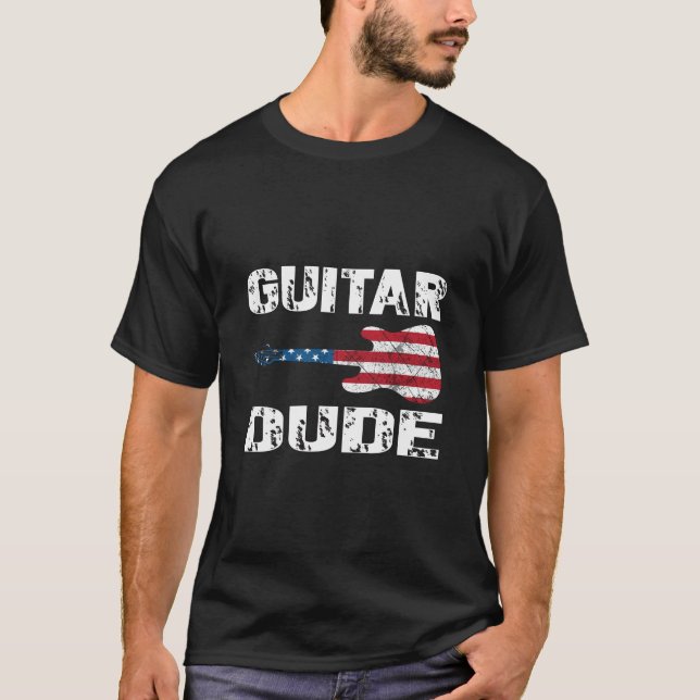 Camiseta Guitar Dude para homens e mulheres (Frente)