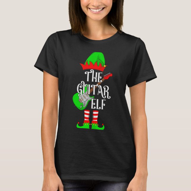 Camiseta Guitar Elf Christmas Pajamas Matching Family Elf S (Frente)