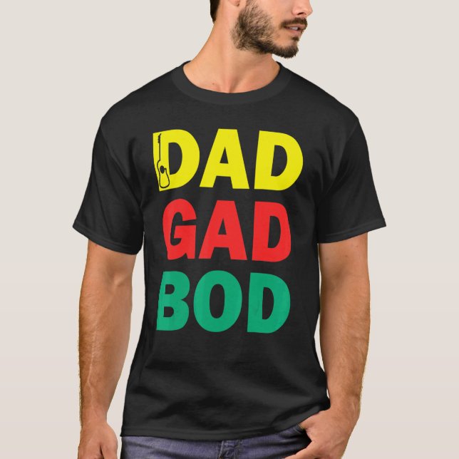 Camiseta   Guitar Father Figure Dad Bod Day  Dadgadbod Guit (Frente)