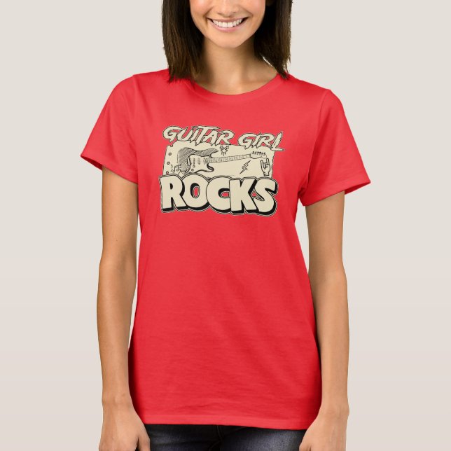 Camiseta Guitar Girl Rocks (Frente)