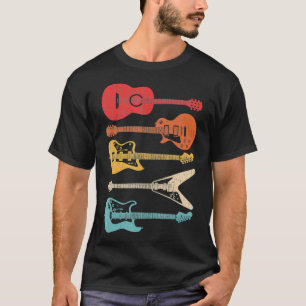 Camiseta Guitar Guitar Lover Estilo Retro Presente Para Gui