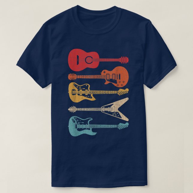Camiseta Guitar Guitar Lover Estilo Retroativo Para Guitarr (Frente do Design)