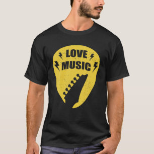 Camiseta Guitar Hoodie Plectrum Com Texto Alemão "I Love Mu