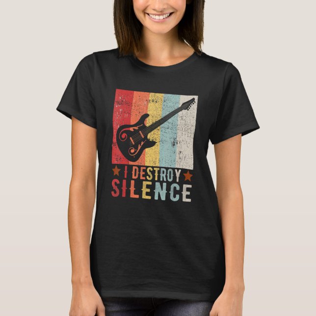 Camiseta Guitar Instrument I Destroy Silence white 1 (Frente)