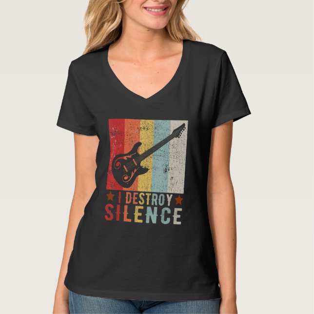 Camiseta Guitar Instrument I Destroy Silence white 1 (Frente)