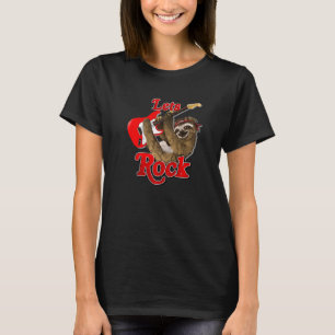 Camiseta Guitar Jogando Sloth Rock Music Letu2019s Rock