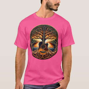 Camiseta Guitar Lake Acoustic Guitar Tree By The Lake Guita