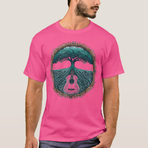 Camiseta Guitar Lake Acoustic Guitar Tree By The Lake Guita