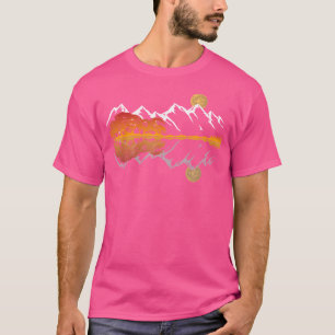 Camiseta Guitar Lake Mountain Reflete Shadow Love Guita