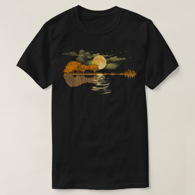 Camiseta Guitar Lake Reflexões Amor Músico Acústico Gui (Frente do Design)