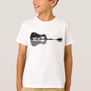 Camiseta Guitar Lake Shadow Love Guitar Gift Music Lovers