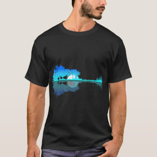 Camiseta Guitar Lake Shadow Love Guitar Musical T-Shirt