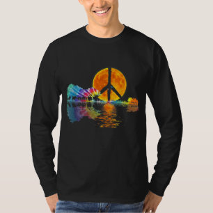Camiseta Guitar Lake Shadow Peace Love Guitar Hippie