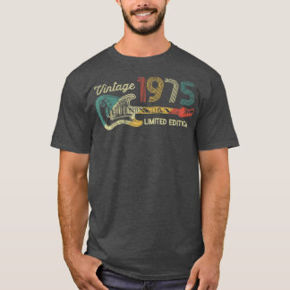 Camiseta Guitar Lover 47 Year Old Gifts Vintage 1975 Limite