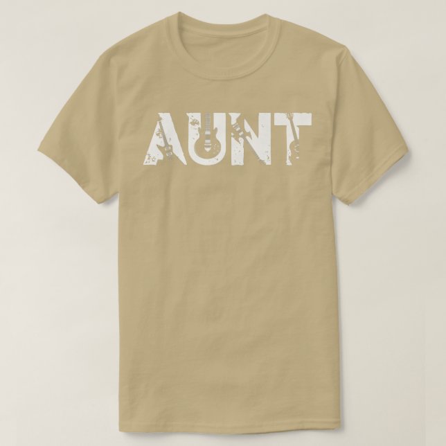 Camiseta Guitar Lover Guitarist Aunt Funny Music Mothers Da (Frente do Design)