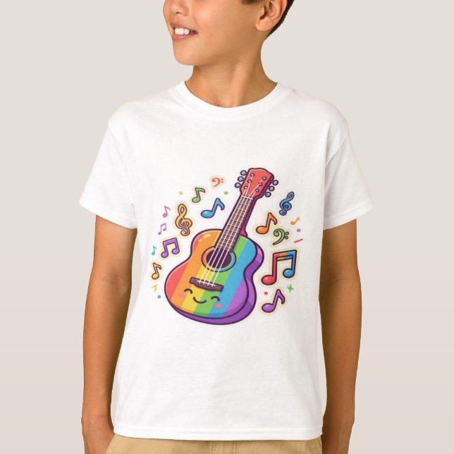 Camiseta Guitar Lover – Minimalist Music Illustration Desig (Frente)