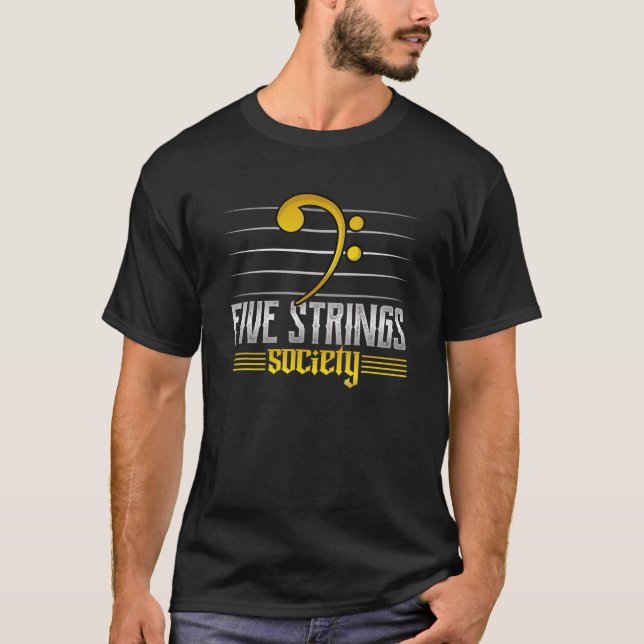 Camiseta Guitar Music Lover Cinco Strings Society (Frente)