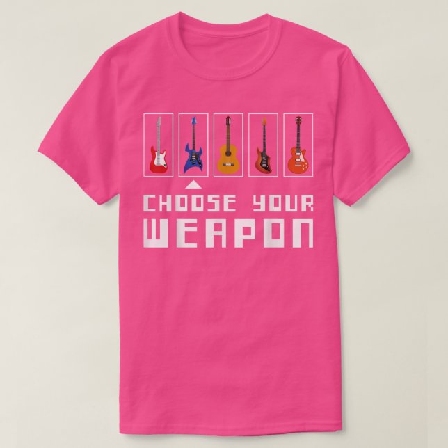 Camiseta Guitar Music Lover Escolha Sua Arma Guitarista Ga (Frente do Design)