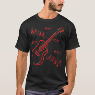 Camiseta Guitar music motif notes musician (2)