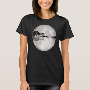 Camiseta Guitar Nature Moon Estilo Retro Guitarrista