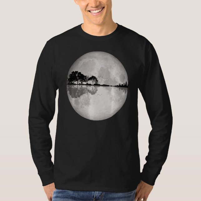 Camiseta Guitar Nature Moon Estilo Retro Guitarrista (Frente)