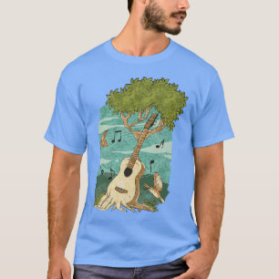 Camiseta Guitar Nature Tree Música Guitarista526