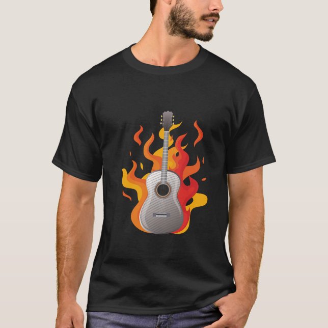 Camiseta guitar on flames (Frente)