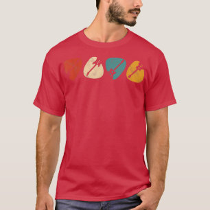 Camiseta Guitar Pick Retro Design Guitarista Bassista Music