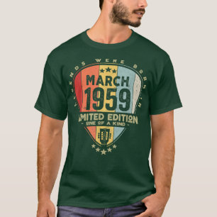 Camiseta Guitar PickLegends Foi Nascer Em Março De 1959