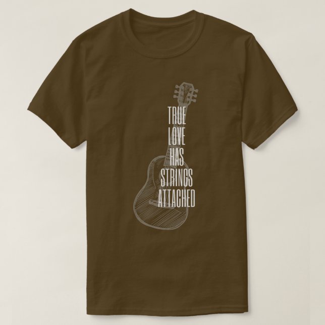 Camiseta Guitar Player True Love Strings AttachedGuitar 141 (Frente do Design)