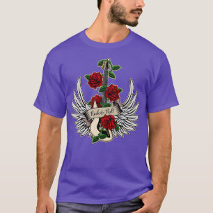 Camiseta Guitar Wings Rosa Rock and Roll Vintage Music Des