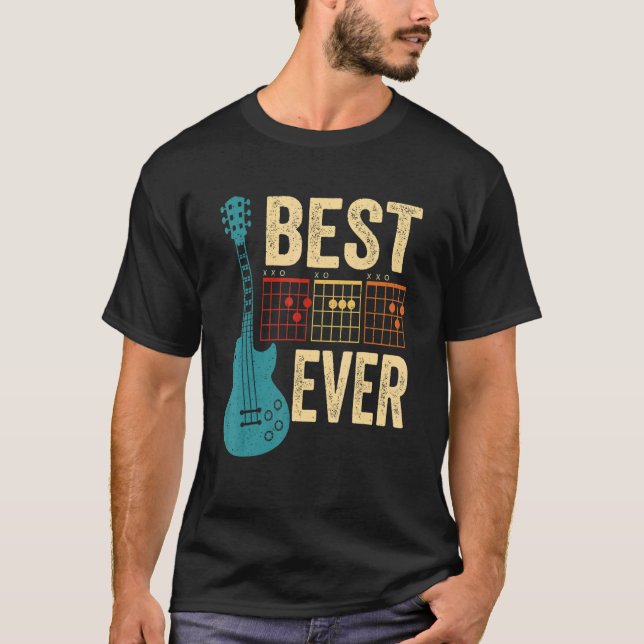 Camiseta Guitarist Best Dad Ever D A D Chord Guitar Father' (Frente)