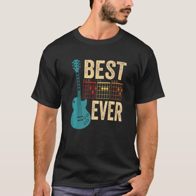 Camiseta Guitarist Best Dad Ever D A D Chord Guitar Father' (Frente)