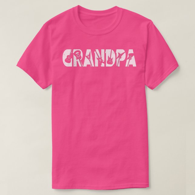 Camiseta Guitarist Daddy Funny Grandpa Music Guitar Fathers (Frente do Design)