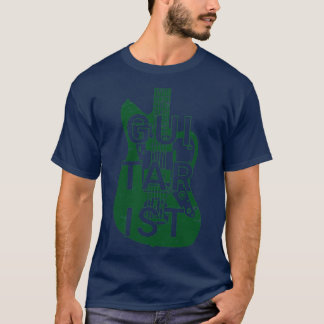 Camiseta Guitarist Electric Guitar Body Dark Green Color
