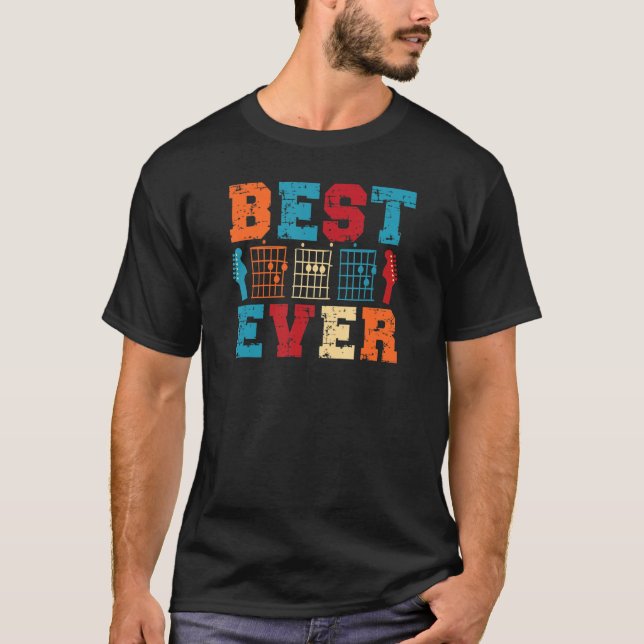 Camiseta Guitarist Father Best Dad Ever shirt Dad Chord Gif (Frente)