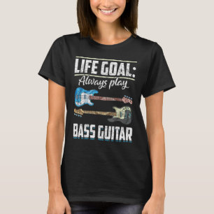 Camiseta Guitarista Bass, Gol de Vida Sempre Joga Bass