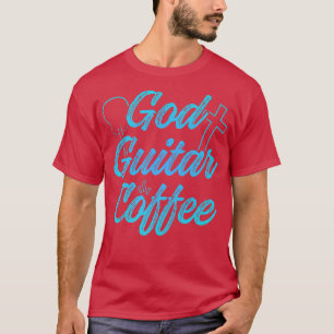 Camiseta Guitarista cristão Deus Café Igreja Culto Guit
