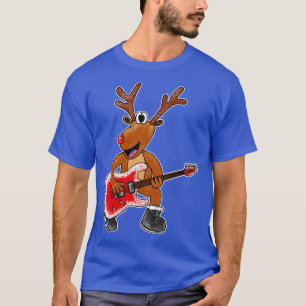Camiseta Guitarista De Natal Rudolf Reindeer Electric G