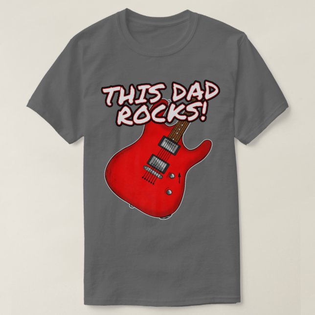 Camiseta Guitarista Dia de os pais, Este Pai Rocha, Bomba (Frente do Design)