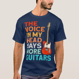 Camiseta Guitarista Engraçado A Voz na Minha Cabeça diz mai