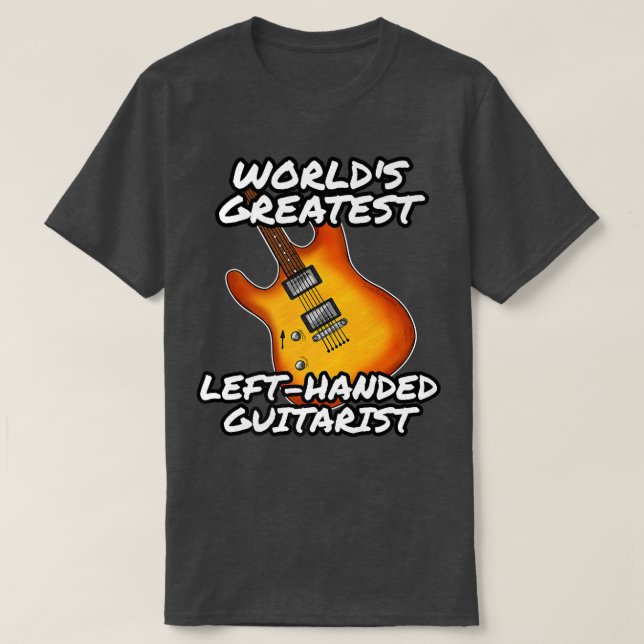 Camiseta Guitarista esquerdista Premiu Musicista de Esquerd (Frente do Design)