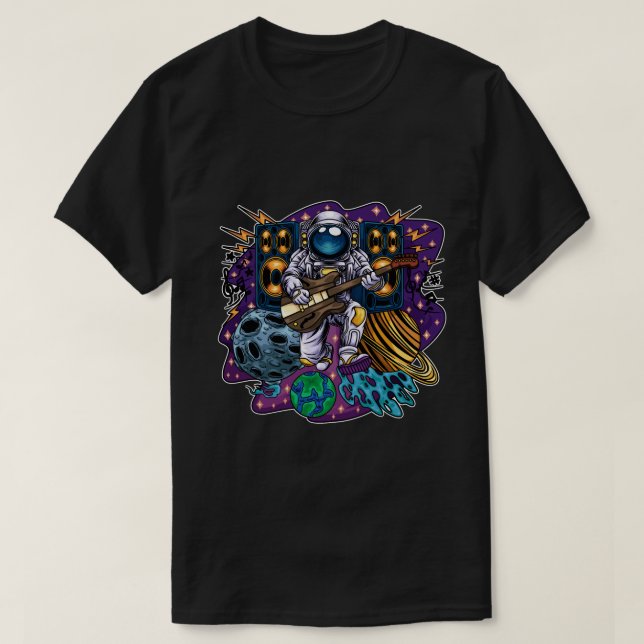 Camiseta Guitarista Galáctico (Frente do Design)