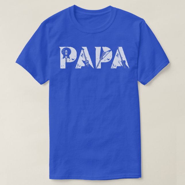 Camiseta Guitarista Guitarista Papa Engraçado Música Padre  (Frente do Design)